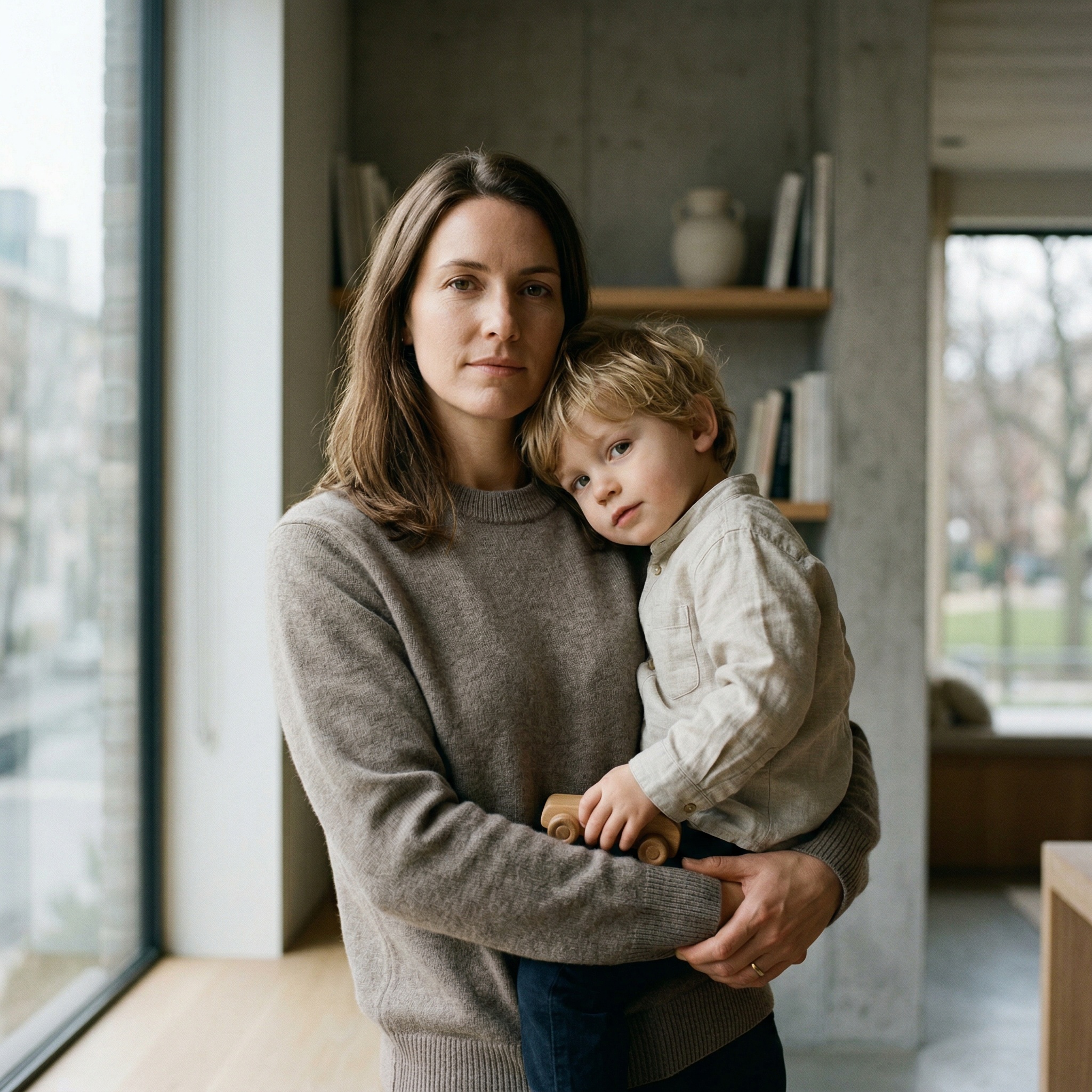 Mother and child at home