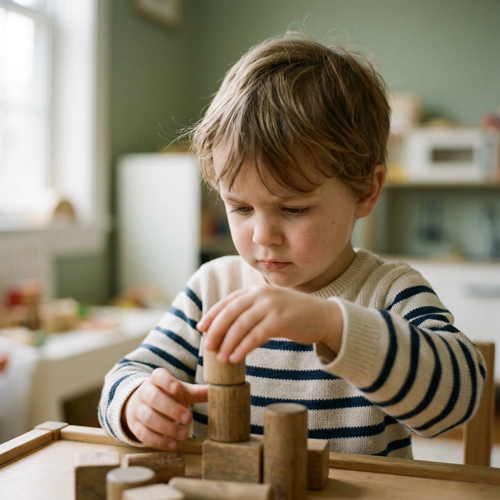 A child focused on play